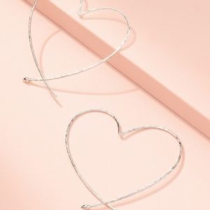 Essential Hammered Heart Hoops